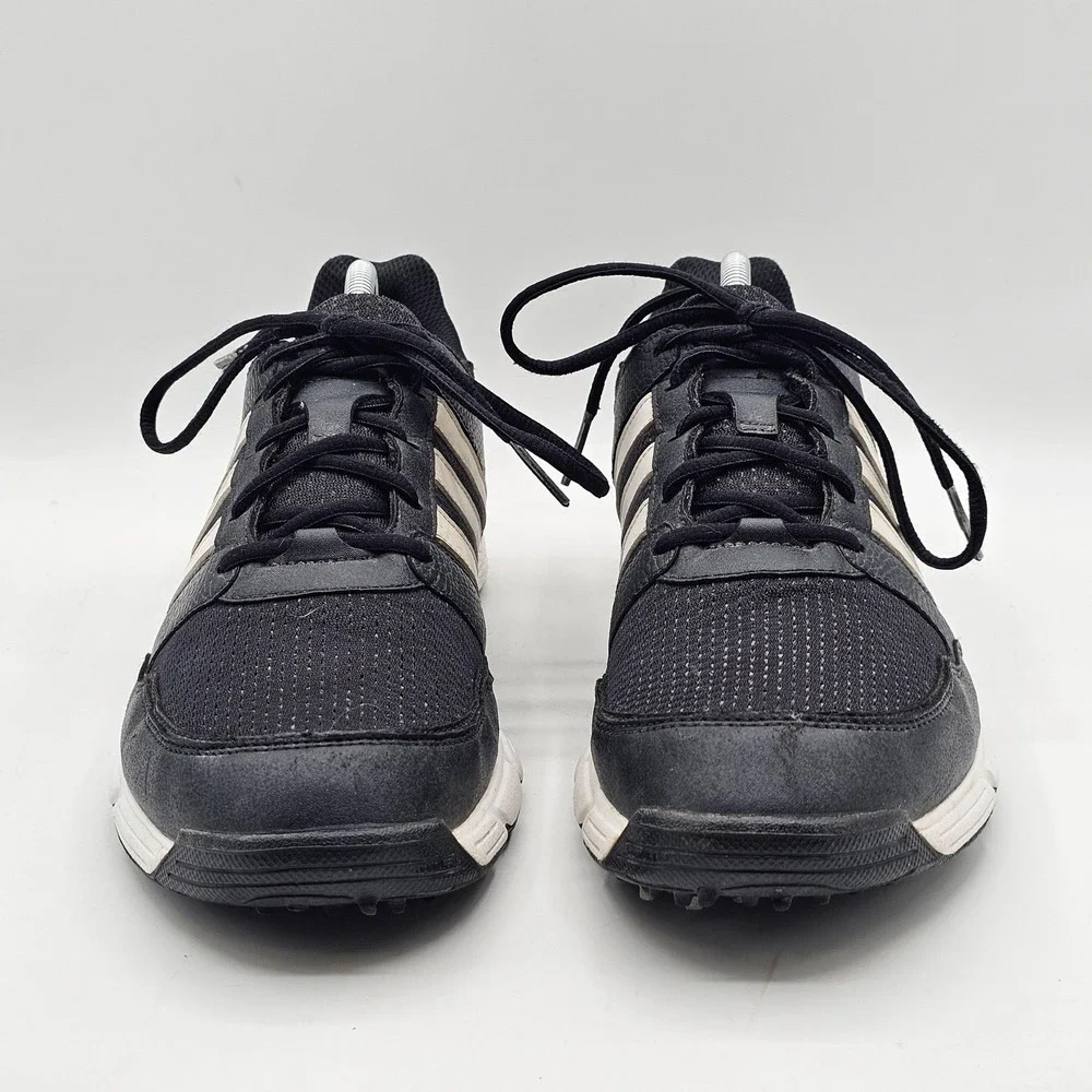 Adidas Golf Shoes Mens Size‎ 10.5 Black White TRAXION Spiked Cleats 816508